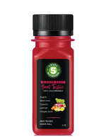 Ingredients: apple, beetroot, carrot, lemon, ginger root
Description: Includes 12 (2 oz) shots.