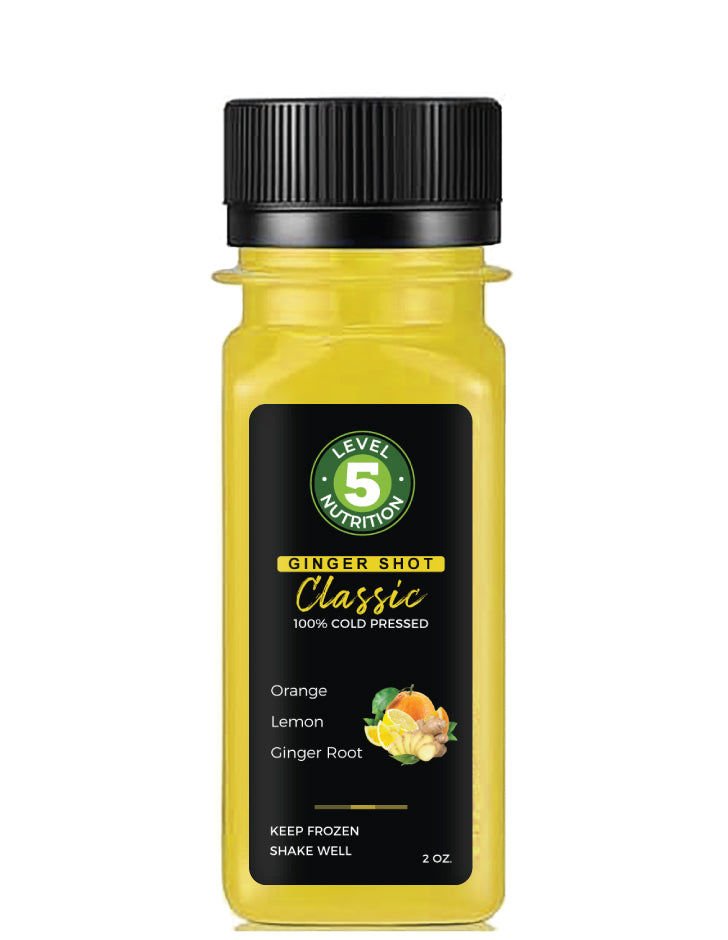 Ingredients: orange, lemon, ginger root
Description: Includes 12 (2 oz) shots.