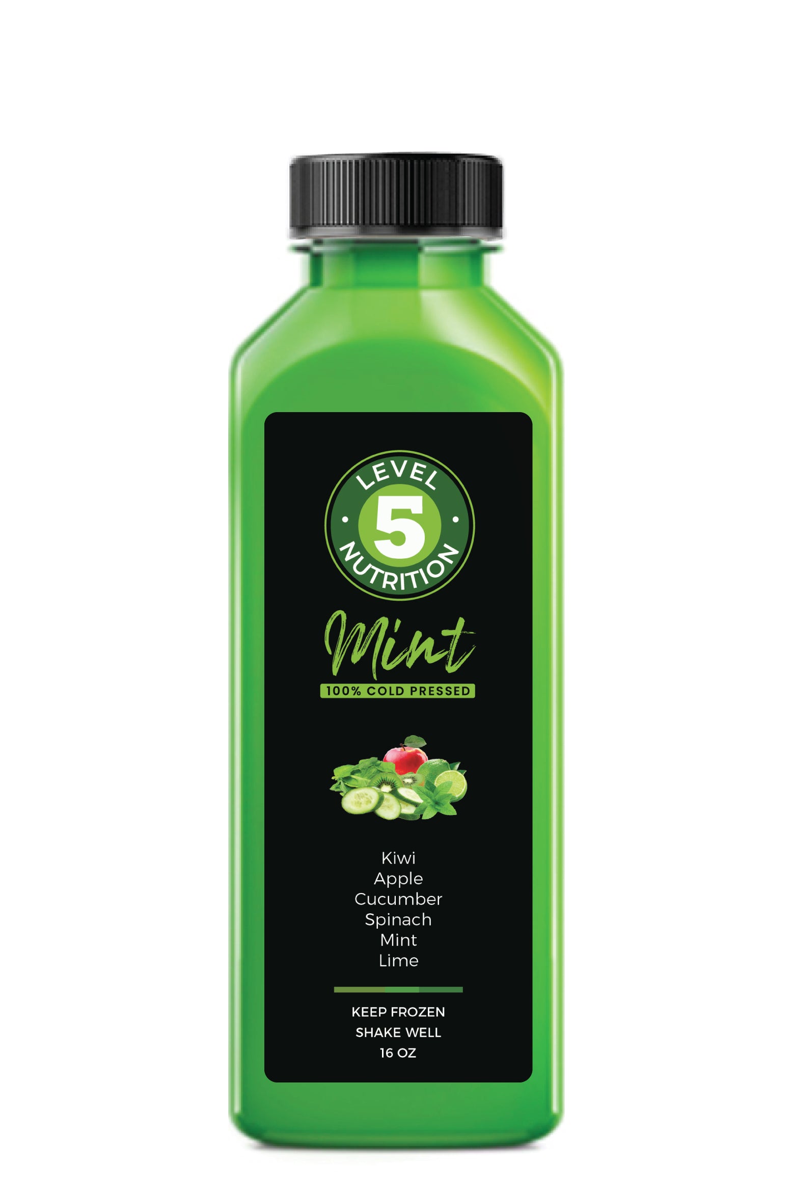 Ingredients: kiwi, apple, cucumber, spinach, mint, lime
Description: Irresistibly tangy kiwi paired with sweet apple, and refreshing mint makes this green juice blend a customer favorite.